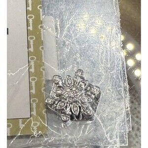 Keep Collective Silver Pavé Snowflake Charm Slider Holiday Winter NWT